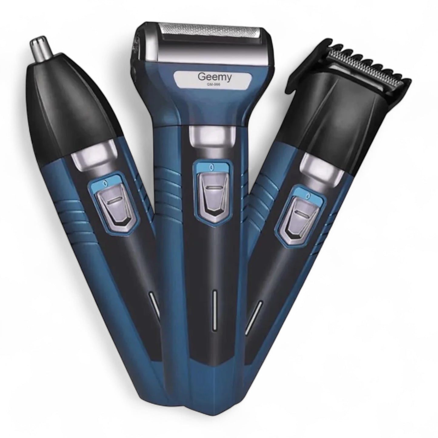 MAQUINA AFEITADORA GEEMY GM-566 3 EN 1 CORTA PELO, BARBA Y NARIZ RECARGABLE