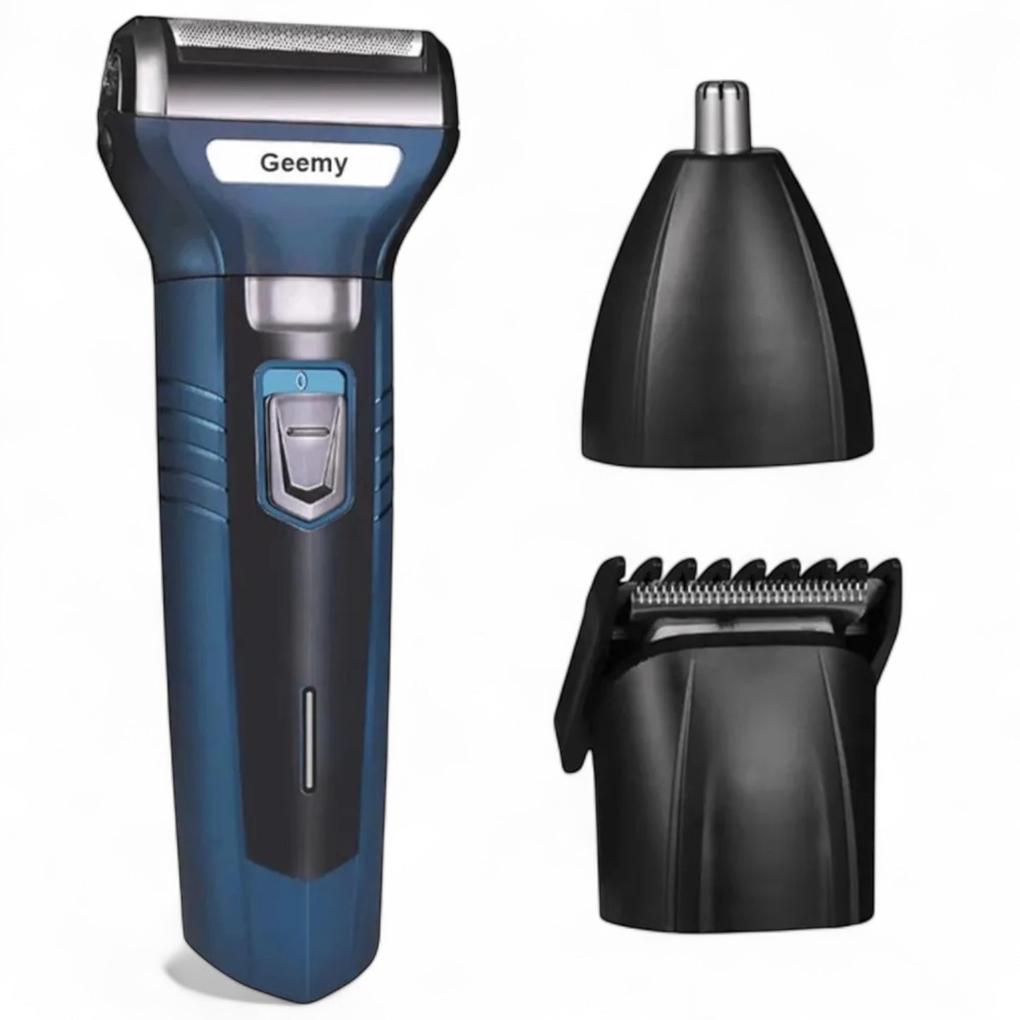 MAQUINA AFEITADORA GEEMY GM-566 3 EN 1 CORTA PELO, BARBA Y NARIZ RECARGABLE