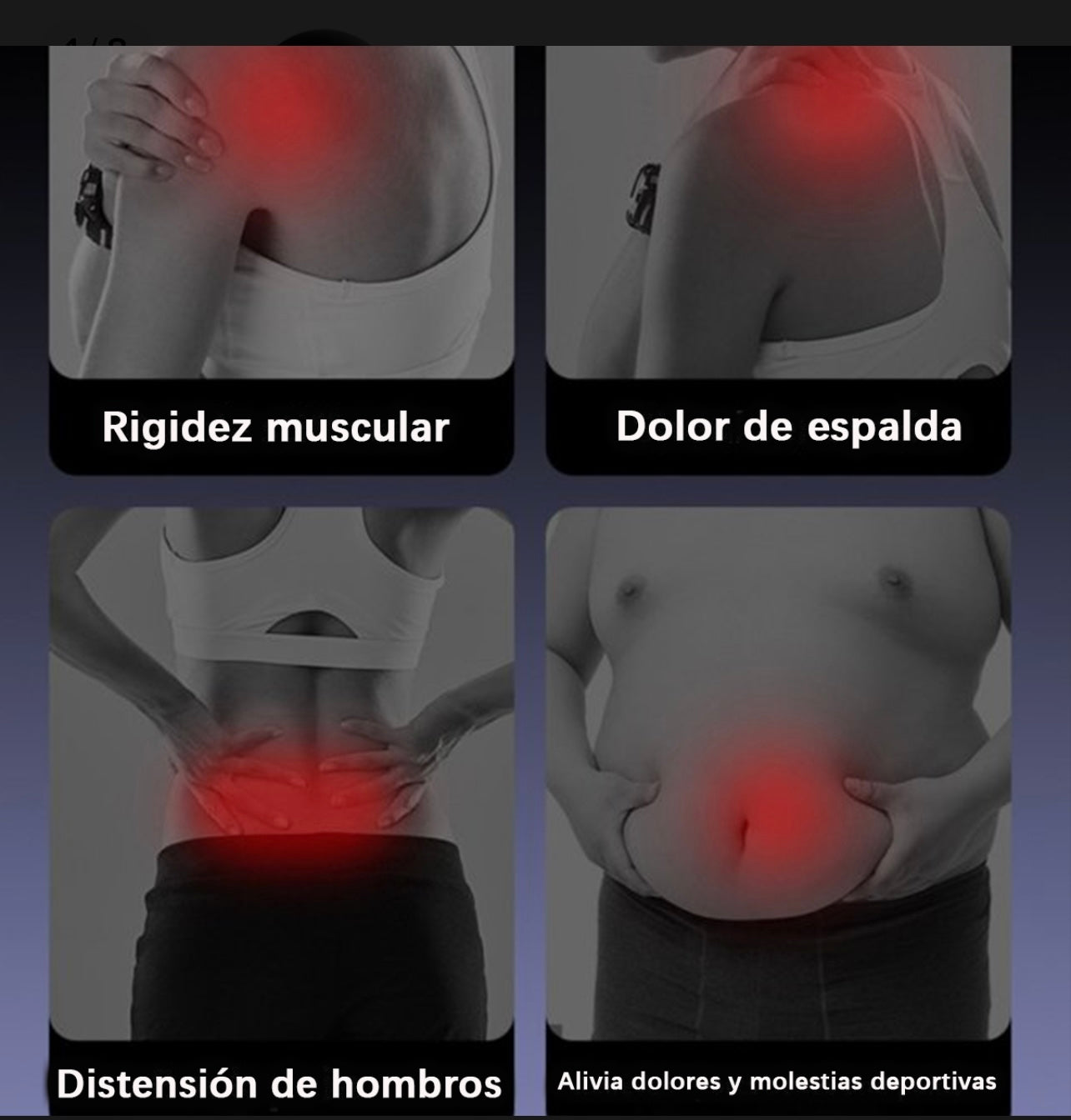 PISTOLA MASAJEADORA MUSCULAR ELÉCTRICA NT-M655 RECARGABLE CON 4 CABEZALES